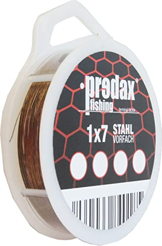 Predax Stahlvorfach 1x7 braun 10m Spule, Durchmesser/Tragkraft:0.28mm / 9kg Tragkraft