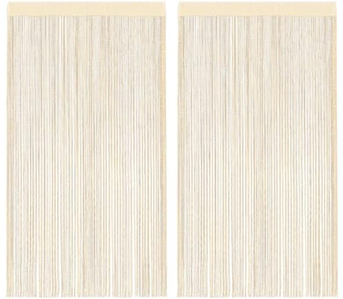 vidaXL Fadenvorhänge 2 STK. 140 x 250 cm Cremefarben