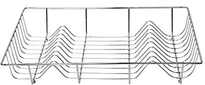 SQ Professional Chrome Dish Drainers Sink Drying Rack Space Saving Kitchen Rack Extendable Plate Drainer Rack with Drip Tray & Cutlery Holder