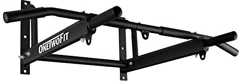 ONETWOFIT - Barra de Pared con diseño de 6 Agujeros más Estable para Uso en Interiores y Exteriores, Peso máximo: 200 kg.