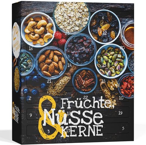 BOXILAND® Früchte Nüsse & Kerne Adventskalender 2026 Bio 24 Snacks Nussmix | 24 Sorten Bio-Nüsse, Kerne & Trockenfrüchte – knackig, vegan & handverpackt für bewussten Naschgenuss