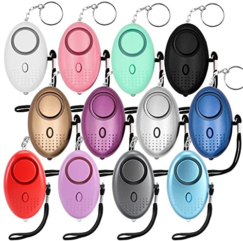 Safe Sound Personal Alarm, 12 Packs 140DB Personal Security Alarm Keychain with LED Lights, Emergency Safety Alarm for Women, Men, Children, Elderly