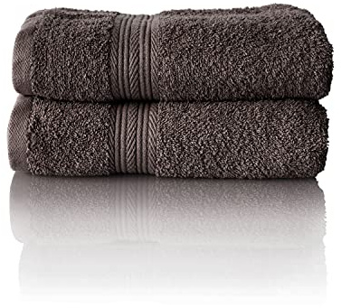 ALCLEAR Komfort frottéhandduk set absorberande av 100% ekologisk bomull, frottéserie i 6 färger och 5 storlekar, färg: antracit, 2 x handdukar 50 x 100 cm