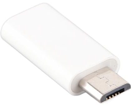 Agatige 26x11x5mm/1x0,4x0,2 po Adaptateur USB C vers Micro USB, Connecteur de Conversion USB3.0 Type C Femelle vers Micro USB Mâle Prise en Charge de Synchronisation de Charge pour Andrid (Blanc)