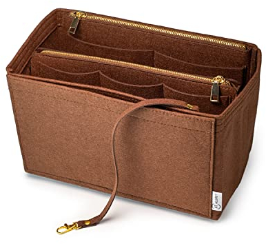 AT Allure-T ® Handtaschen Organizer Tasche aus Filz, Organizer Neverfull gm, Bag in Bag Organizer Tascheneinlage, Braun L