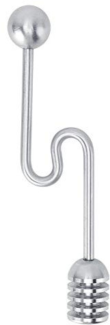 Cazos de miel de 5.9 pulgadas, cuchara de miel curva, varita de acero inoxidable, agitador de metal curvo, cazos de jarabe para recipientes de olla de miel