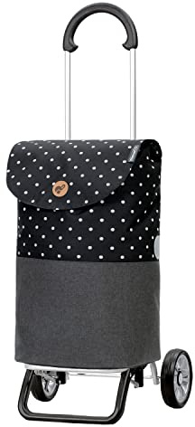 ANDERSEN Einkaufstrolley - Scala Shopper Plus Duko schwarz 36 L modern,wasserabweisend, Aluminium, klappbar, leicht, Räder abnehmbar