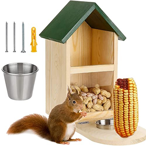 Eichhörnchen Futterhaus Wetterfest, Holz Eichhörnchen Kobel Nistkasten, Eichhörnchen Futterstation Hängender, Eichhörnchen Futterhaus Balkon Bausatz, Eichhörnchen Haus Außen Futterstelle Deko Garten