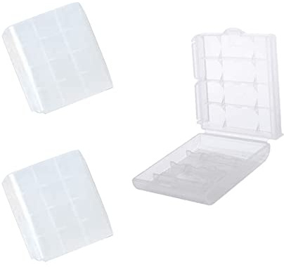 Lot de 3 boîtiers de rangement en plastique transparent pour piles AA/AAA et piles rechargeables, protection et transport des piles