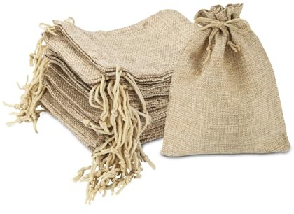 PuretéavHom 30 Stück Jutesäckchen 10x14cm Geschenksäckchen Kleine Säckchen zum Befüllen Stoffsäckchen mit Zugband Geschenktüten Wiederverwendbare für Schmuck Hochzeit Geburtstag Handwerk Weihnachten