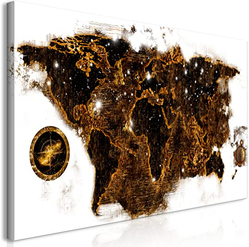 murando - Akustikbild Weltkarte 120x60 cm Bilder Akustikschaum Hochleistungsschallabsorber Schallschutz Leinwand 1 tlg Wandbild Raumakustik Schalldämmung Landkarte k-A-10021-b-a
