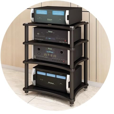forestalk 1/2/3/4-Layer HiFi-Audioschrank, Audio-Visual-Raumausrüstungschrankverstärker-Rack Bewegungslautsprecher Stativerhalterstereo-Geräte Kabine Kabine