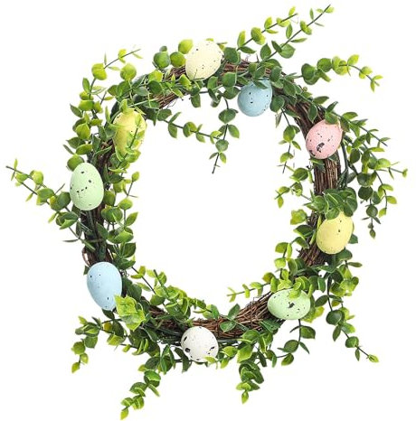 Harilla Osterkranz zum Aufhängen, Osterdekoration, künstlicher Kranz, Frühlingstürkranz für Haustür, Fenster, Hochzeit, Zuhause, Innenbereich, Stil b