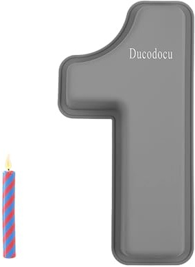 Ducodocu 3D Silicone Cake Pans Large Number Cake Mould Novelty Cake Tins DIY Baking Mold for Birthday Wedding Anniversary 10 inch Number of 1