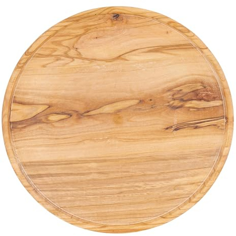 levandeo Flacher Holz Servierteller 20cm Olivenholz Holz Teller Natur Unikat Küche Deko Tischdeko Dekoration