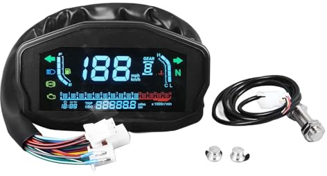 Motorcykel Hastighetsmätare, Motorcykel Instrumentkluster Hastighetsmätare Varvräknare LCD Digital Display Vattentemperatur Oljenivåmätare