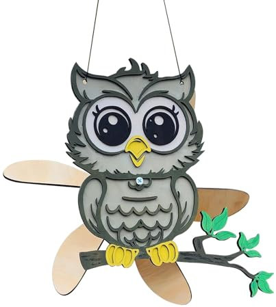 Spinners de jardin, moulin à vent en bois pour cour d'animaux, dessin animé, ornements de pelouse amusants, moulin à vent de jardin
