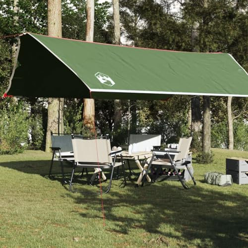 Tino Tech Tarp Outdoor Tent Zeltplane Tarp für Hängematte Wasserdicht Tarp Camping Zelt Plane Ultraleicht Camping Zeltplane Zeltunterlage für Ourdoor Camping 500x294 cm Oxford-Gewebe Grün