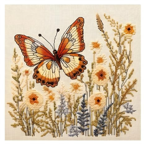 Xinpinzhou Kreuzstich Stickpackungen Set Vorgedruckt Erwachsene 30x30 cm