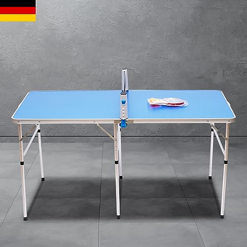 Mesa de ping pong,Mesa de ping pong plegable,Mini mesa de ping pong portátil, mesa de ping pong de interior con bolas, raqueta y red, 152 x 76 x 76 cm