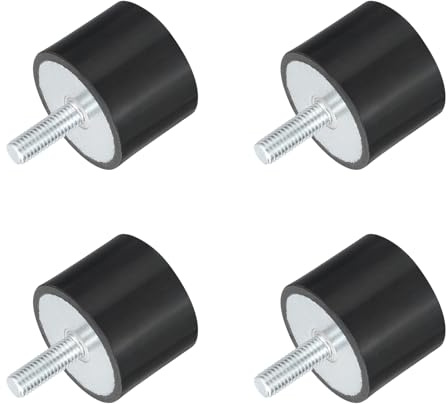 QUARKZMAN 4pcs Soportes de Goma con Rosca M8 Aisladores 40 x 30mm | Amortiguador Cilíndrico con Pernos, de Vibración