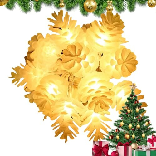 Weihnachtsbaum-Lichterketten – Lichterketten Für Den Außenbereich, Weihnachtsbeleuchtung, LED-Kiefernzapfen-Lichterketten | Schöne Dekorative Für Den Außenbereich, LED-Leuchten Für Camping