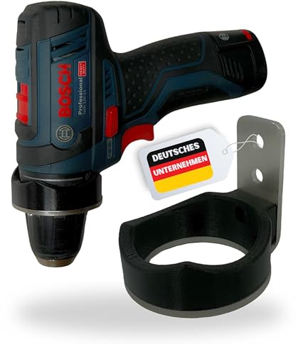 LADSPRINT® Edelstahl Wandhalterung passend für Bosch GSR12V-15 und viele andere Modelle | Robust und Stabil | Perfekte Passform | Made in Germany | Sichere und platzsparende Aufbewahrungslösung