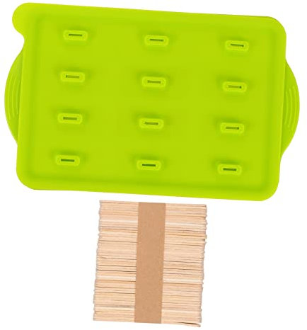 PHENOFICE 12cuadrículas Moldes De Helado De De Cavidades Con Palos Molde Práctico Para Hacer De Limpiar y Reutilizar Para Hacer Deliciosos Helados Casa