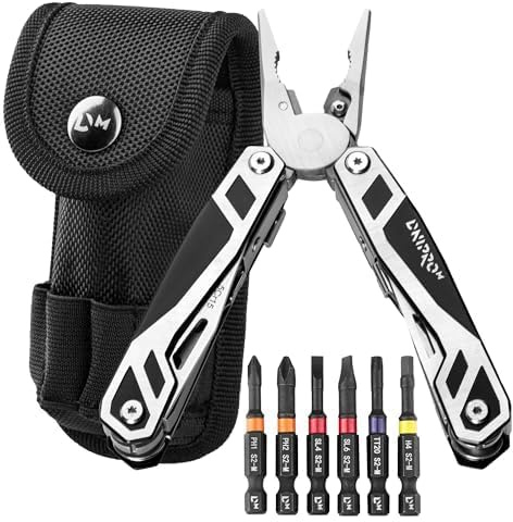 Dnipro-M Outil Multifonction RX-17 en Acier Inoxydable 17 en 1, Pince Multifonction de Poche avec Étui, Kit Outillage Compact pour Camping, Randonnée, Bricolage - Idée Cadeau Bricoleur Homme