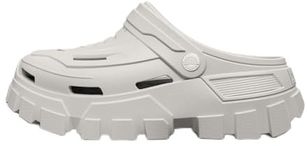YASSIA Unisex Classic Perforated Clogs | Arch Support Sandals | Garden Shoes - Lightweight EVA Slip-On Sneakers, Quick-Dry Machine Washable Comfort Slides (Pearl White Men 8.5 / Women 9.5)