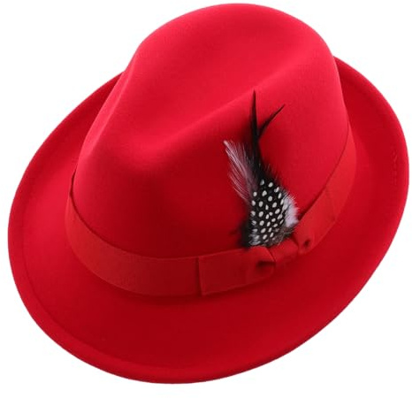 LIFKOME Herrhatt i Filt med Jazzstil Fedora för Bröllop Fester och Dejter Slitstark och Bärbar Herrhatt med Sofistikerad Design