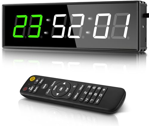Minuteur Sport Timer Fitness D'intervalle Mural Télécommande Chronomètre Compte à Rebours Tabata EMOM MMA (39x11.5cm)