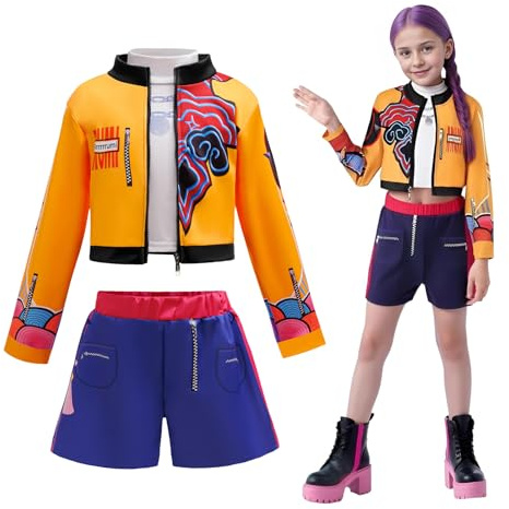 Disfraz de Cosplay K-p0p para Niña, Disfraz De Cantante P0p Para Niñas, K-P0p Cosplay Disfraz para niños, Disfraz Ru-mi K-p0p Niña, Para Fiestas Navideñas Carnaval Y Juegos De Rol Para Niñas (140)