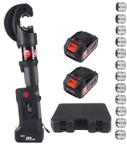 Crimpatrice idraulica ricaricabile 12 tonnellate per pinza crimpatrice elettrica, crimpatura continua cavi rame alluminio con Smart Chip e portatile