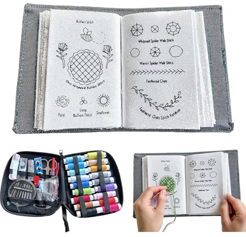 Herdiese Embroidery Stitch Book Kit, 106 Patterns 86PCS Set for Beginners