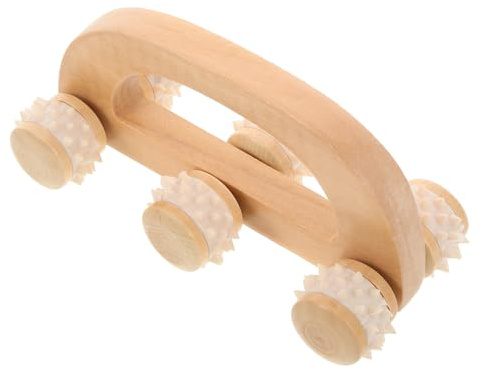 HOMOCONO Rullo Massaggiante Manuale in Legno Ecocompatibile, Massaggiatore per Mani Piccolo e Portatile, Dispositivo per Massaggio Rilassante Adatto a Viaggi e Uso Quotidiano