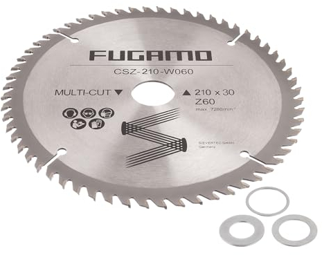 HM Kreissägeblatt Ø 210 x 30/25,4/20 / 16 mm 60 Zähne Sägeblatt für Holz