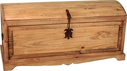 MiaMöbel Truhe Mexico Möbel 115x53x55 cm Landhausstil Massivholz Pinie Honig
