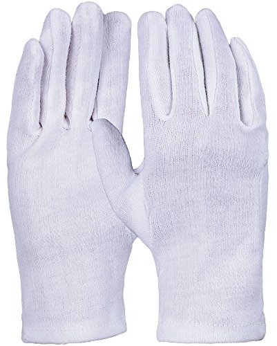 PRO FIT Baumwoll-Trikot-Handschuh 12er Pack – Atmungsaktiver Schutzhandschuh, 100% Baumwolle, Allergiehandschuh, Weich & Passgenau - Reinweiß, Gr. 10