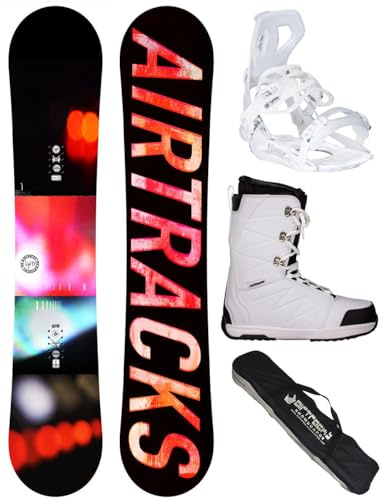 Airtracks Damen Snowboard-Set Freestyle Freeride Lights Lady Rocker 144 + Snowboard Bindung Master W + Snowboardboots Star W 40 + Sb Bag