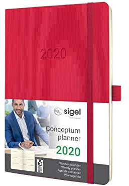 SIGEL C2034 Wochenkalender 2020, ca. A5, rot, Softcover Conceptum - weitere Modelle