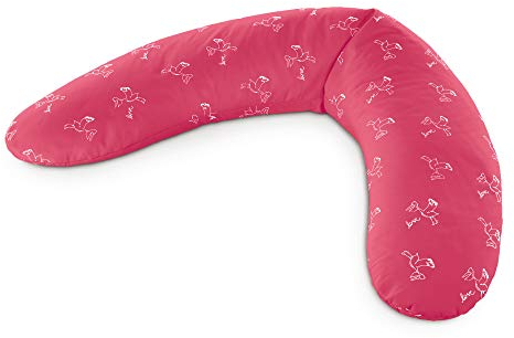 Theraline Dodo Schwangerschafts- & Stillkissen | gefüllt mit Perlen | inkl. Außenbezug Pelikan beerenrot| 170 cm
