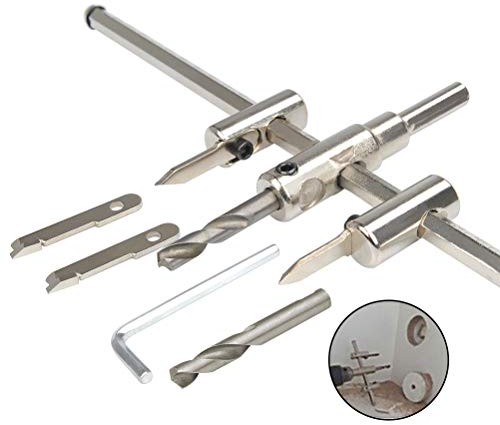 FOROREH Fresa Circolare Regolabile 30 mm-300mm, Sega a Tazza Regolabile, Punta Trapano per Foro Regolabile Circolare per Legno Compensato Laminati, Lavorazione del Legno