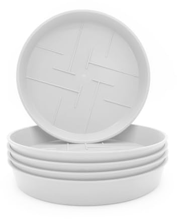Plastard 5er Set Blumentopf-Untersetzer Ø 21 cm Rund Kunststoff Weiß