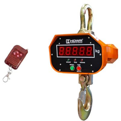 HDWR wagPRO-H3000 Bilancia gru 3000 kg con telecomando, ricaricabile | Carichi pesanti, alimentazione rete e batteria, cambio unità, precisione 1000 g