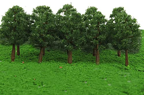 20 Stück Modell Bäume Miniatur, 8 cm Zug Bäume Eisenbahn Landschaft Diorama Baum Architektur Bäume, Mixed Modell Baum für DIY Landschaft, Natürliche Grün, Mini Landschaft Landschaftsgestaltung