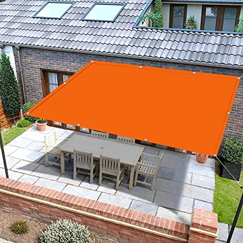 Sonnensegel Sonnenschutz 4 x 5 m Sonnensegel Wasserdicht Sonnenschutz Segel Baldachin WasserdichtSonnenschutz UV Schutz Windschutz für Balkon Camping Terrasse Pergola, Orange