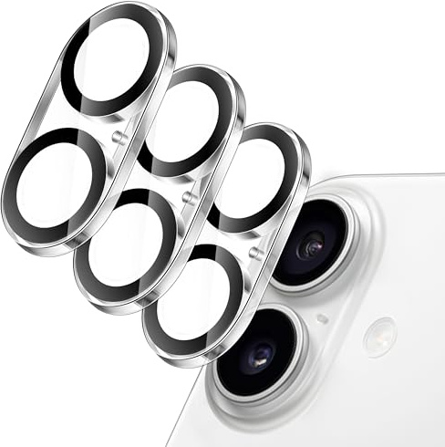 JETech Protection Objectif Caméra pour iPhone 16/16 Plus, Lot de 3 | Verre Trempé 9H, Transparent HD, Protection Anti-Rayures, Compatible Photo de Nuit, Compatible avec Coque