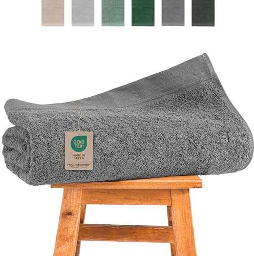 Hausfelder Saunahandtuch XXL 100x200 cm, Sauna Handtuch groß, Damen und Herren Saunatuch, 100% Baumwolle (Grau, Saunatuch XXL 100x200cm)
