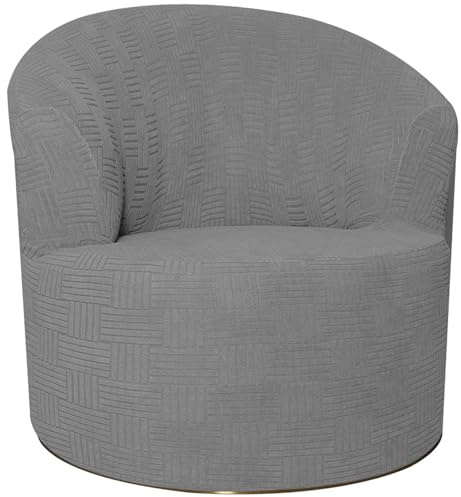 CLGTY Stretch Sesselüberwurf, Weich Spandex Rund Akzent Club Chair Stretch Sesselhusse Abnehmbarer Sesselschoner Waschbar Sofahusse Für Wohnzimmer Dekorative-hellgrau-1 Stück